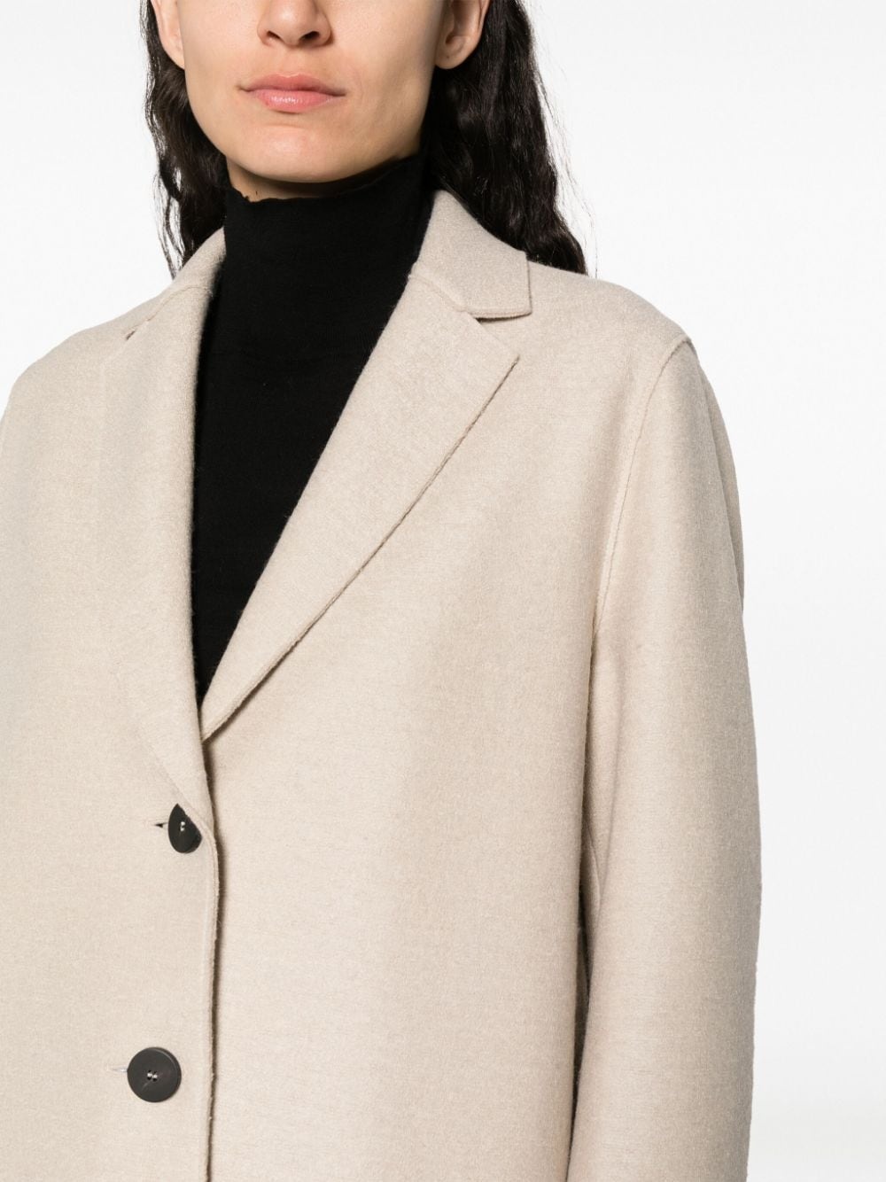 wool single-breasted coat - 5