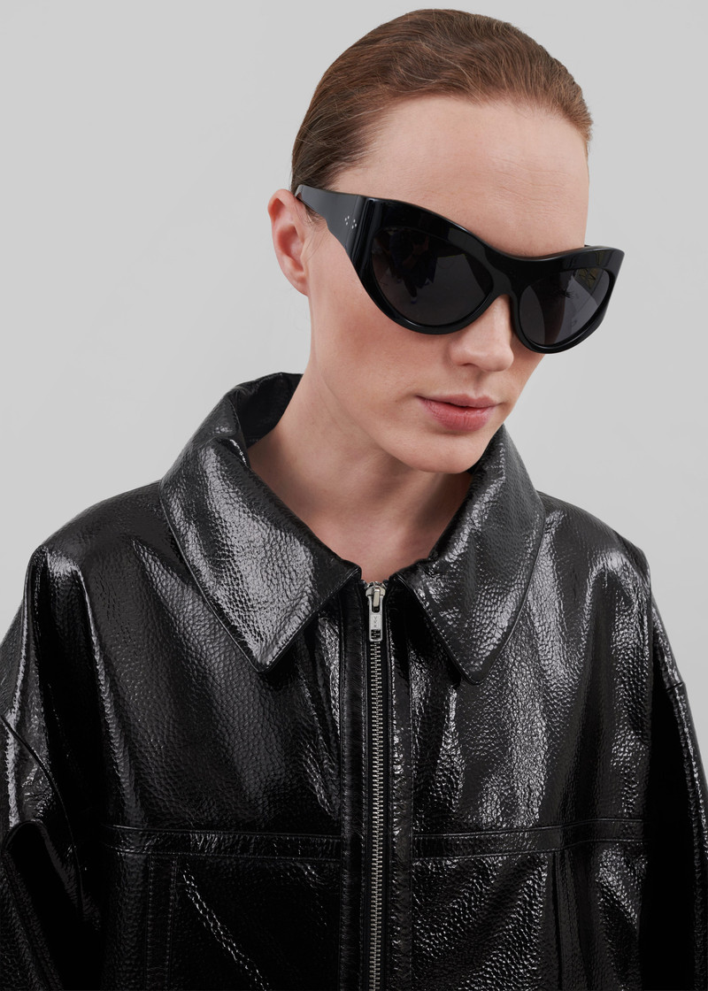Arbor Crackled Faux Leather Jacket - Black 8