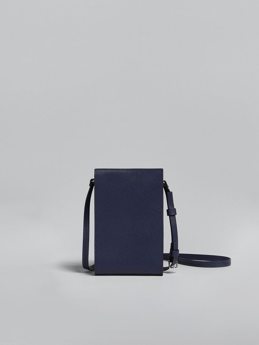 BLUE SAFFIANO LEATHER PHONE CASE - 2