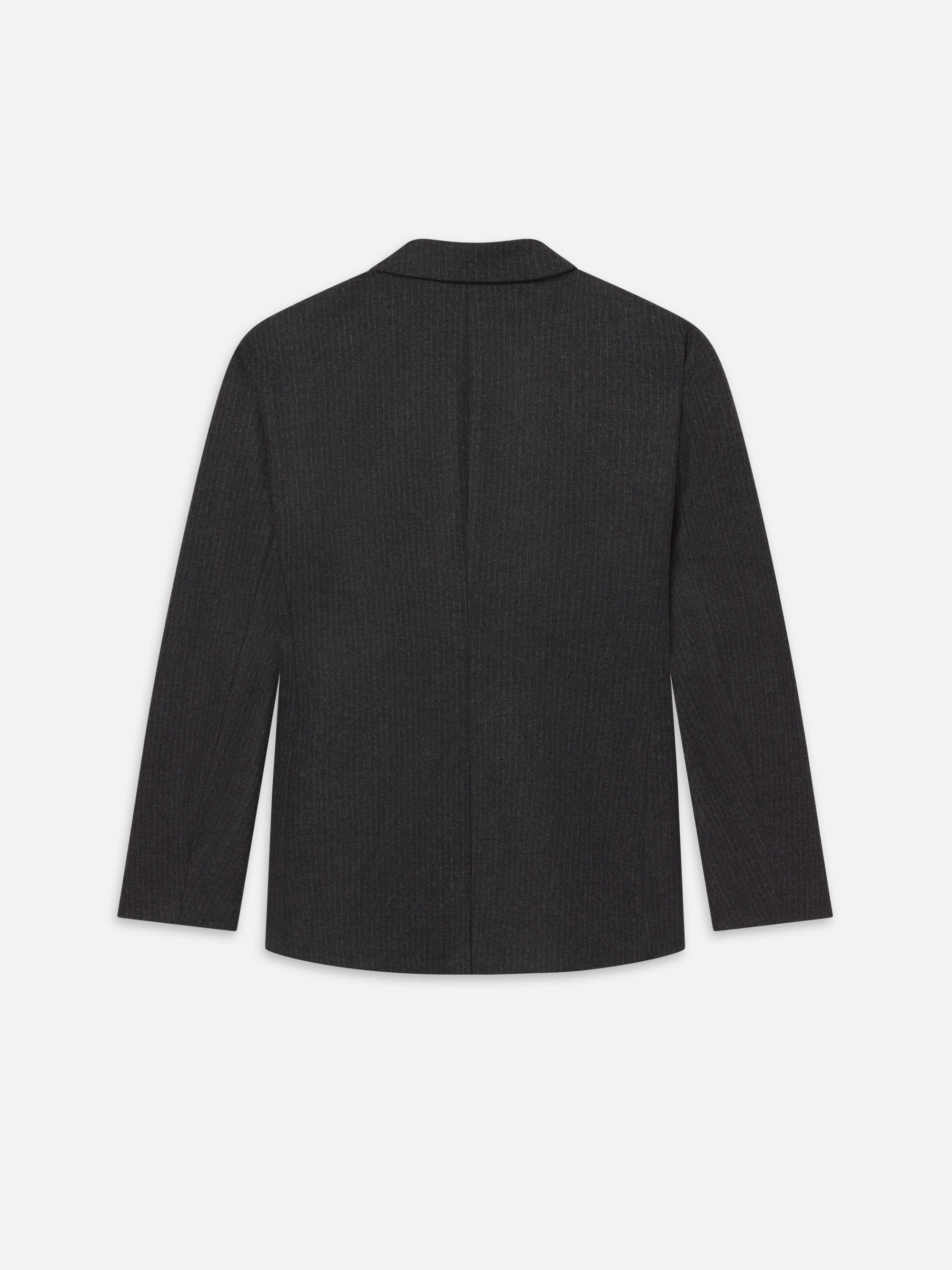 Pinstripe Wool Blazer in Dark Grey - 3