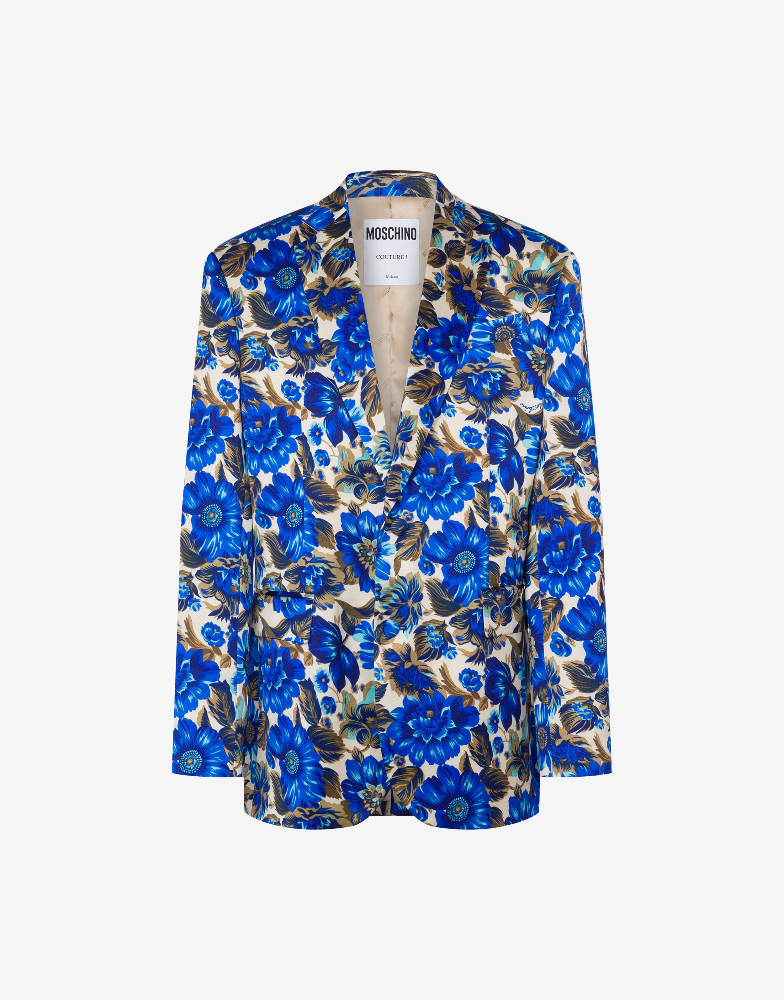 ALLOVER BLUE FLOWERS COTTON AND VISCOSE JACKET - 1