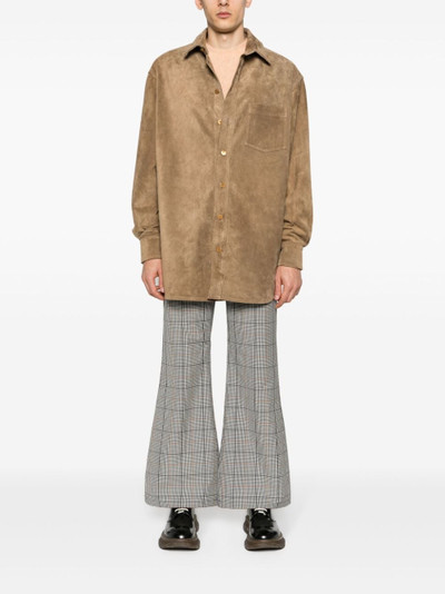 Marni gingham-check flared trousers outlook