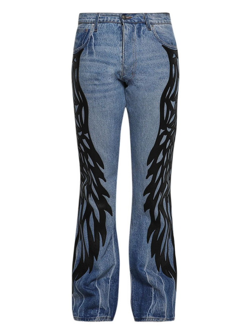five-pocket wing-print jeans 1