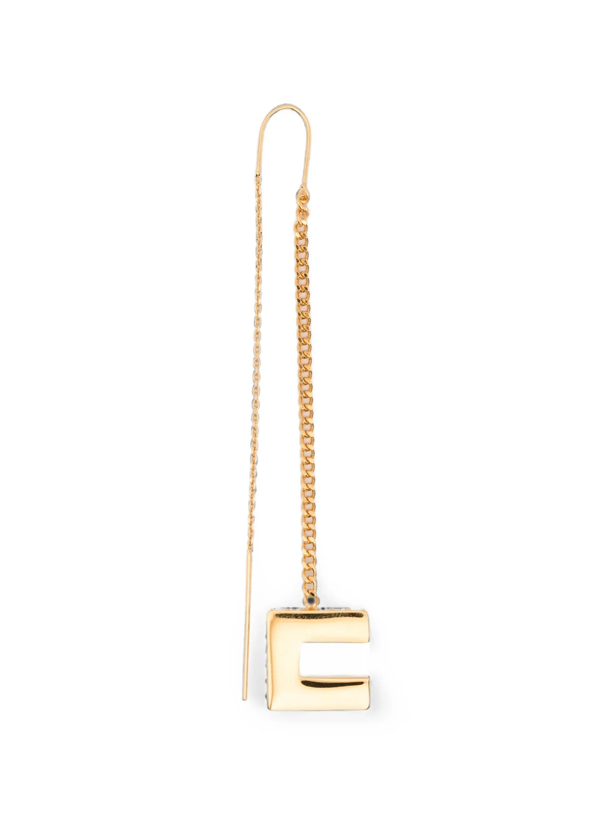 Elisabetta Franchi Logo-pendant Threader Earrings - 1