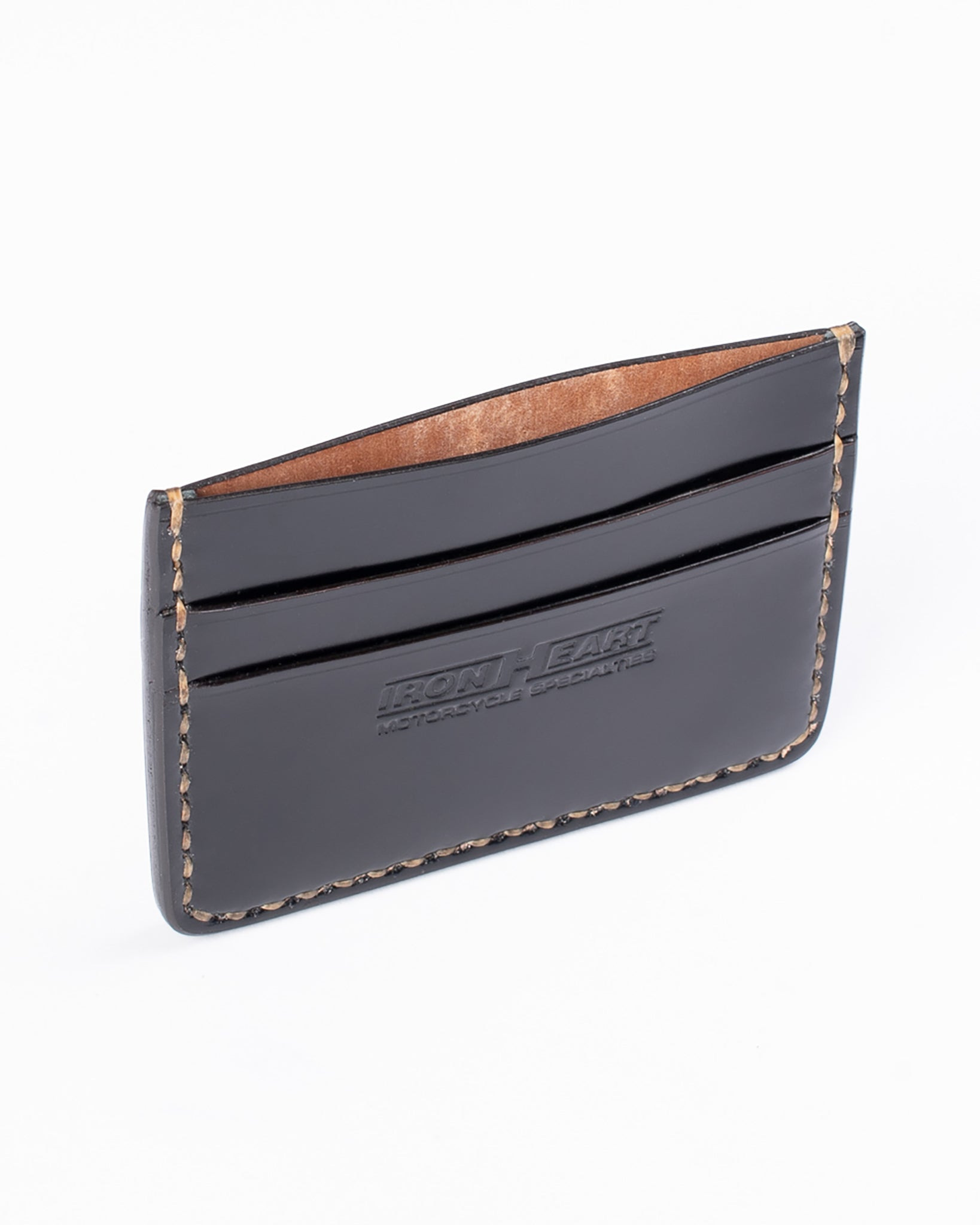IHG-089-BLK Shell Cordovan Card Holder - Black - 6