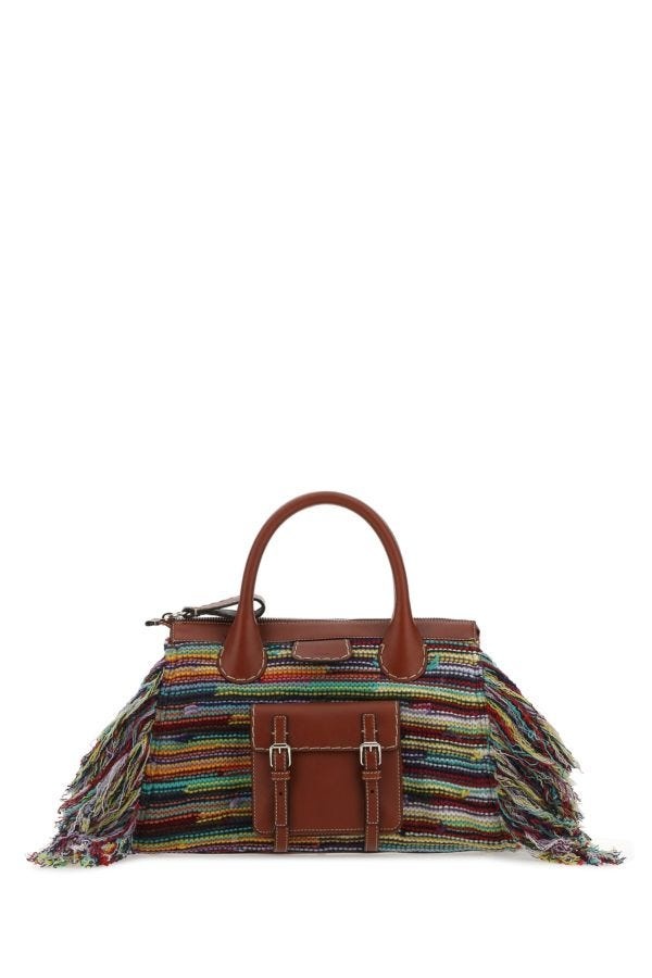 Chloe Woman Multicolor Leather And Cashmere Medium Edith Handbag - 1