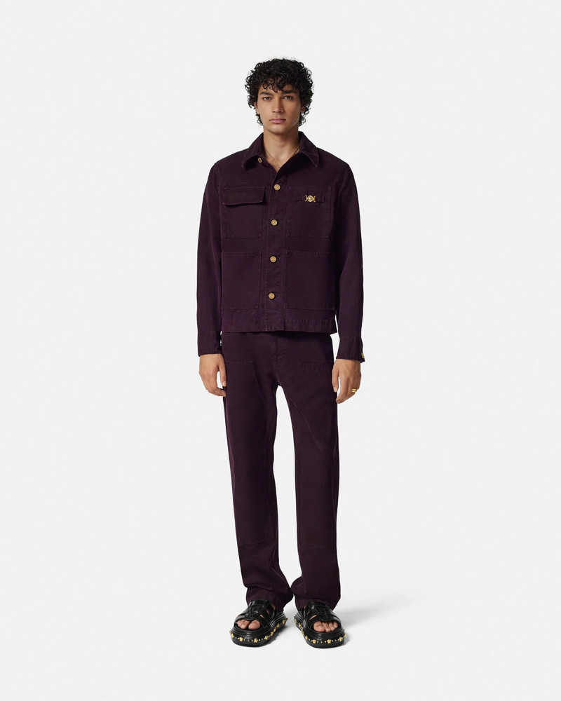 VERSACE Overdyed Canvas Carpenter Jacket outlook