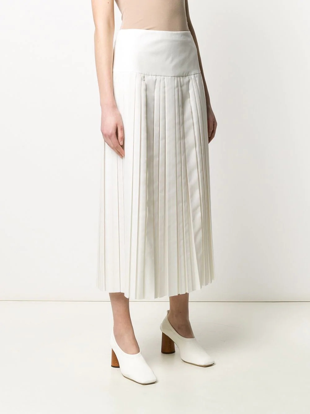 pleated mid-length skirt - 3