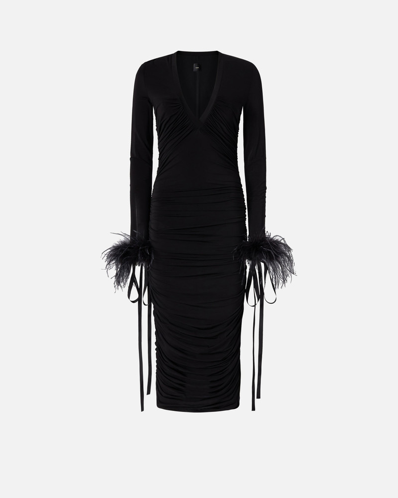 V-NECK DRESS WITH DRAPING 1