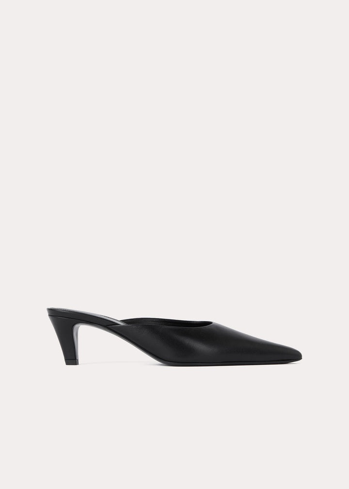 【Toteme】85mmレザーミュール Totême The Leather Mule black | toteme | REVERSIBLE