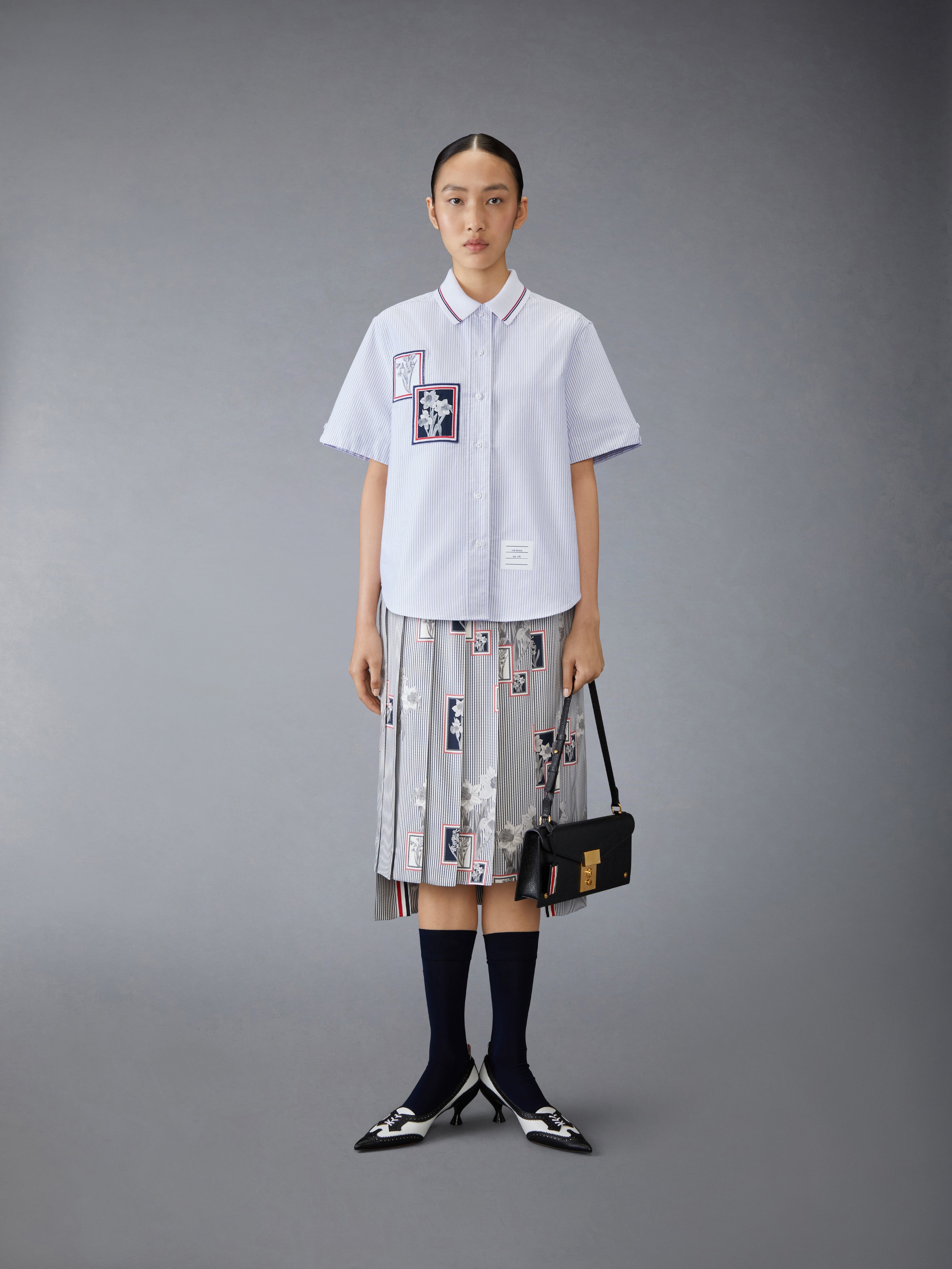 OXFORD FRAMED FLORAL CROPPED SHIRT - 4