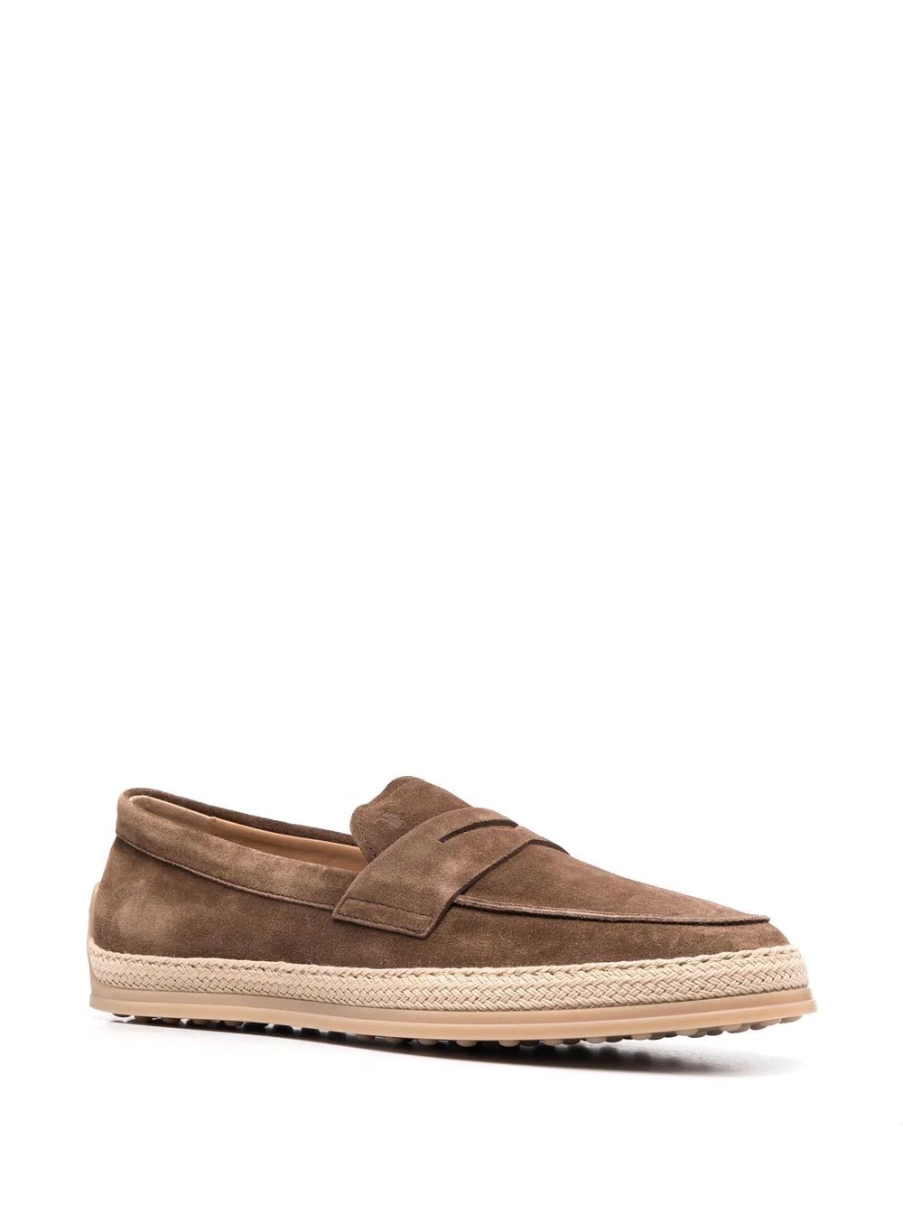 woven trim penny loafers - 2