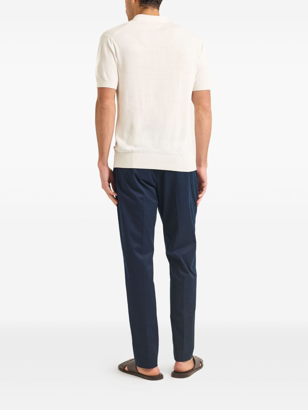 textured short-sleeve polo shirt - 3