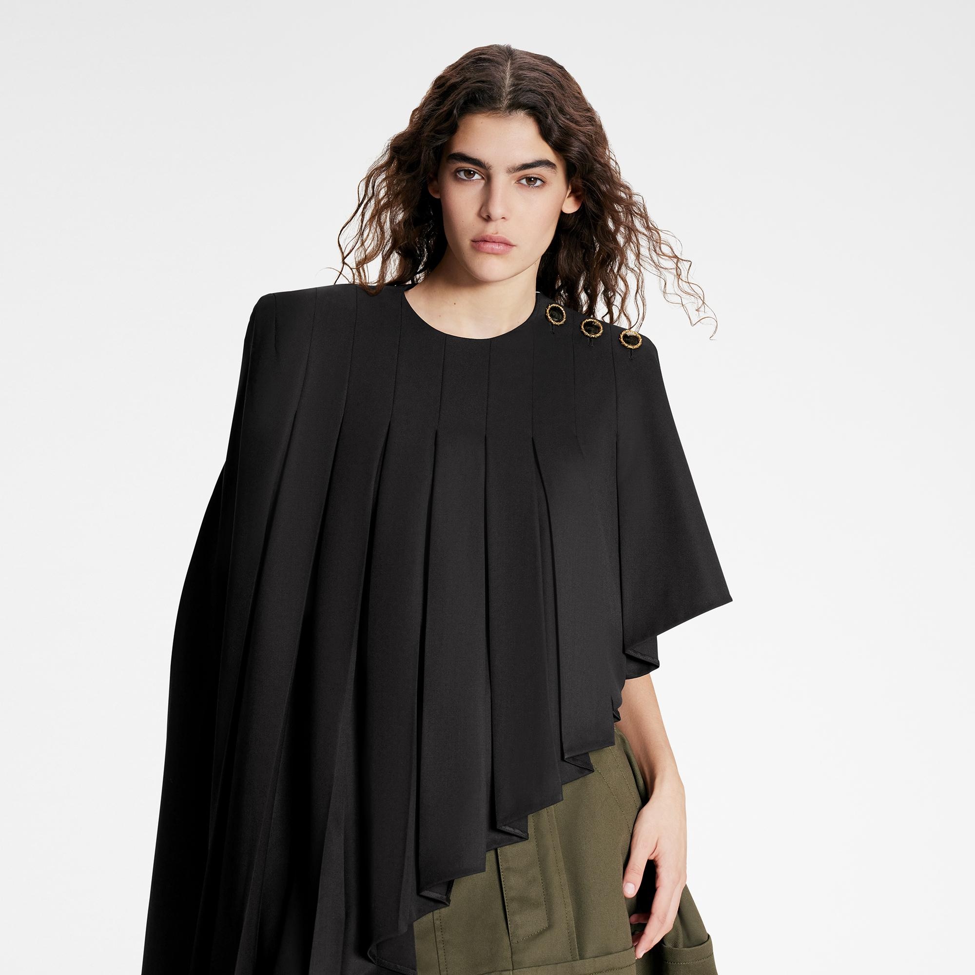 Asymmetrical Pleated Cape - 3