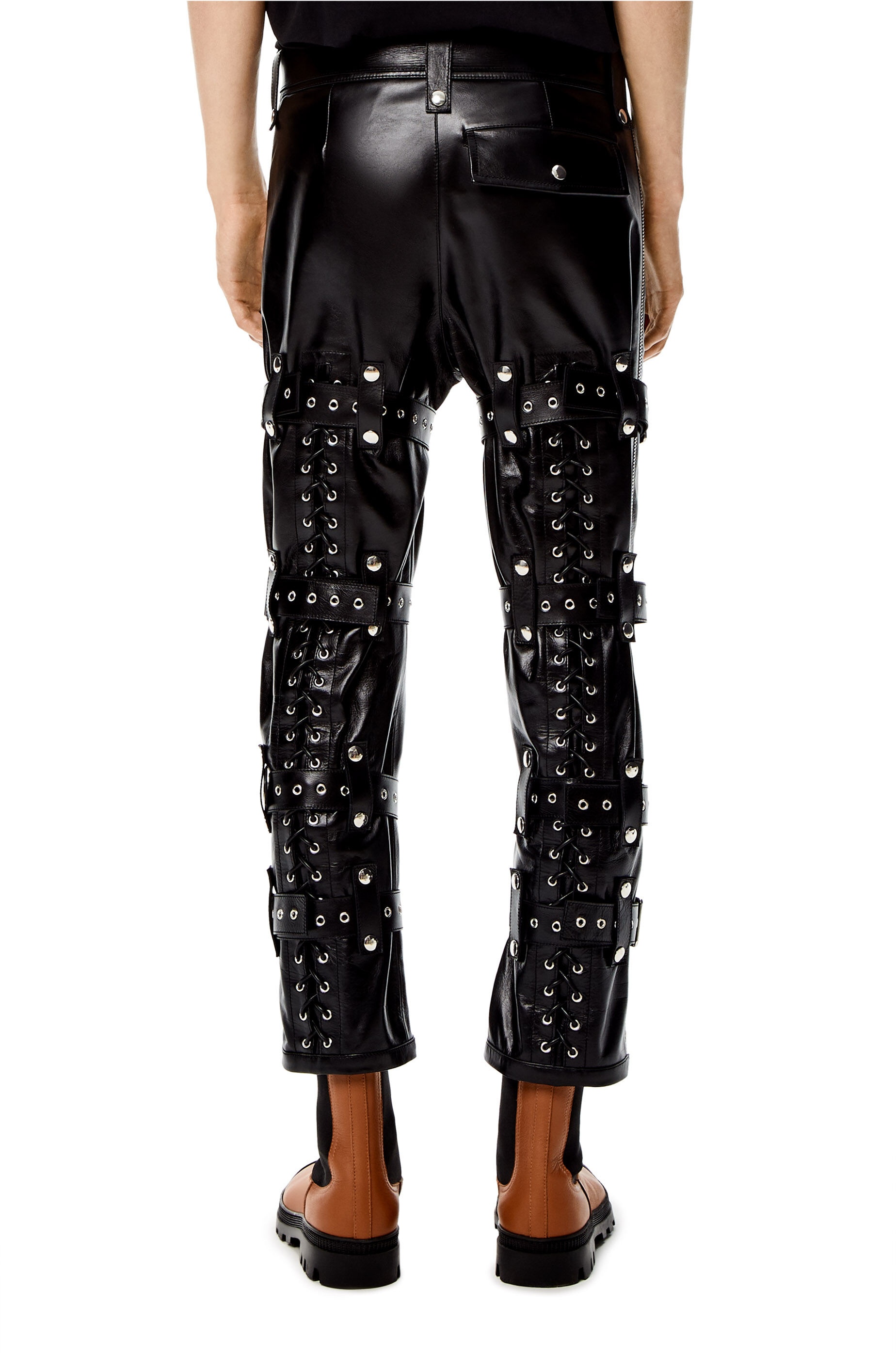 Eyelet trousers in calfskin - 4