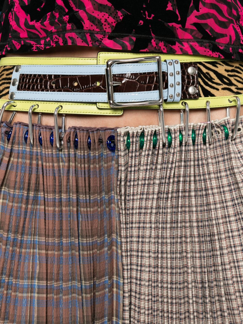 belted plaid mini skirt 5