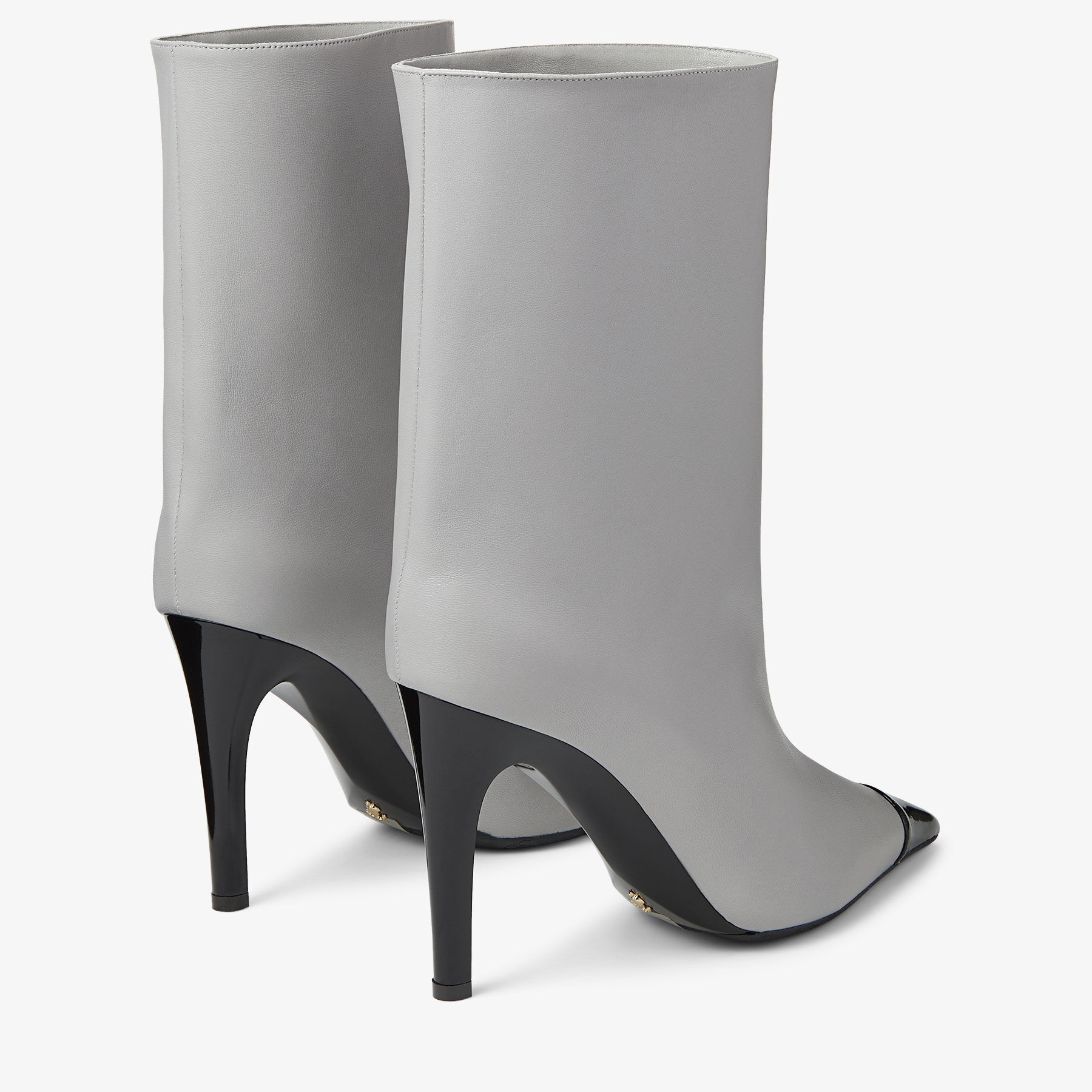 Cierra 100
Marl Grey Luxe Nappa Leather Boots with Black Patent Heel and Toe Detail - 6
