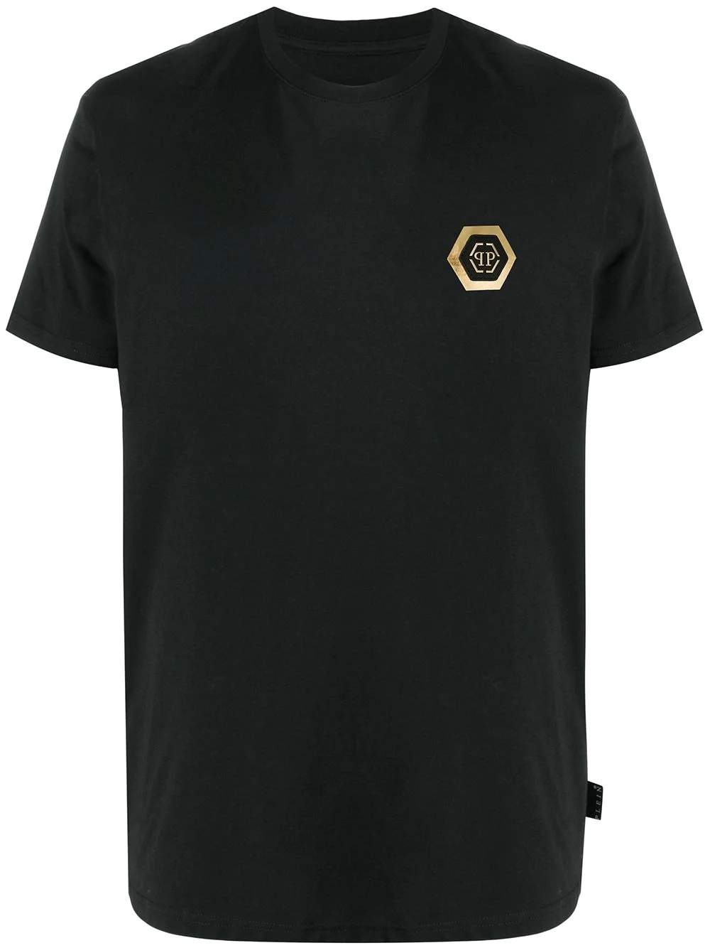 logo patch round neck T-shirt - 1