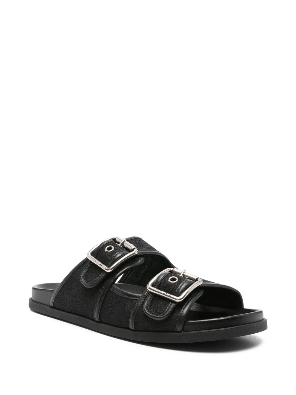 double-buckle leather sandals - 2