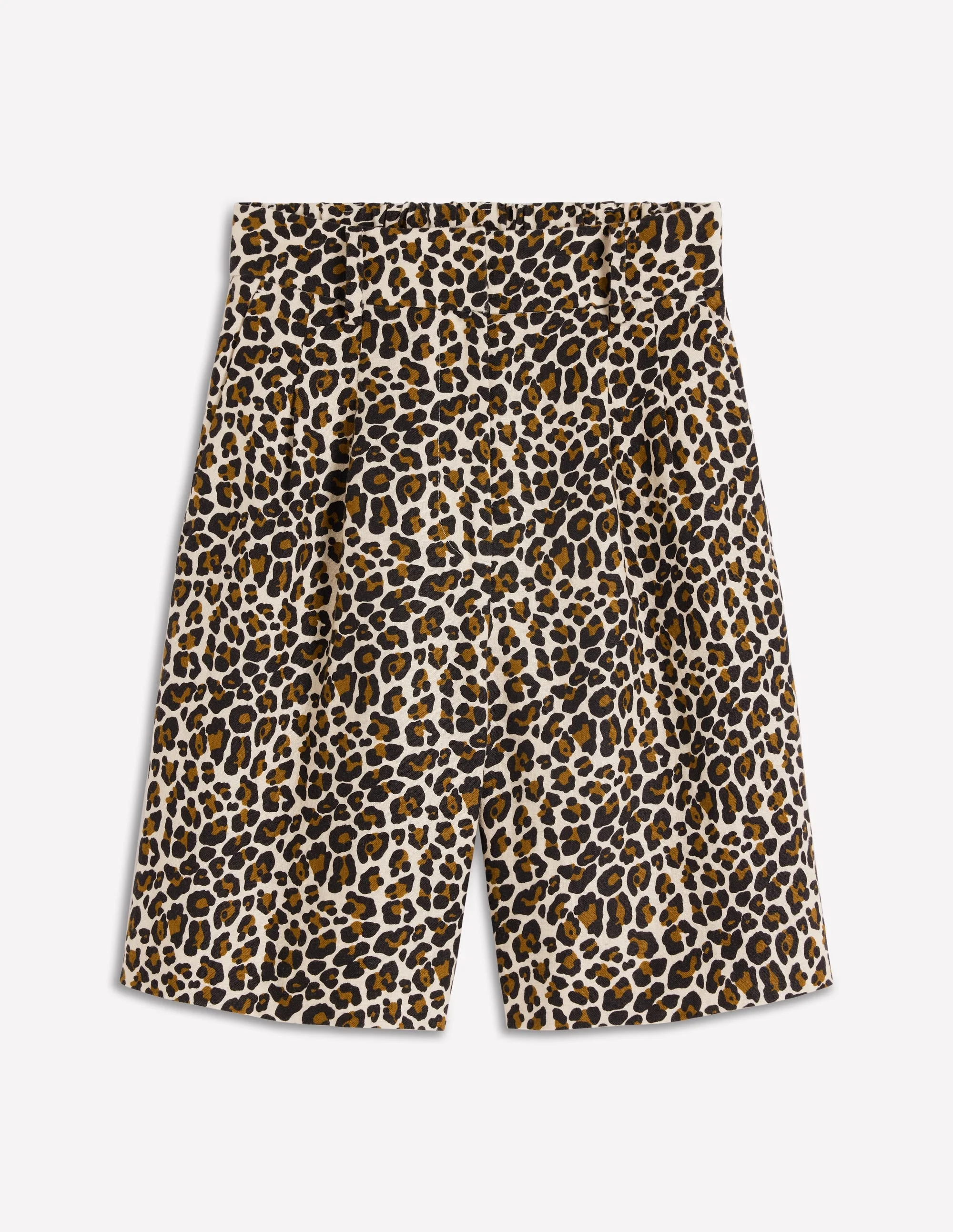 Kensington Linen Shorts-Almond Milk, Cheetah Pop - 1