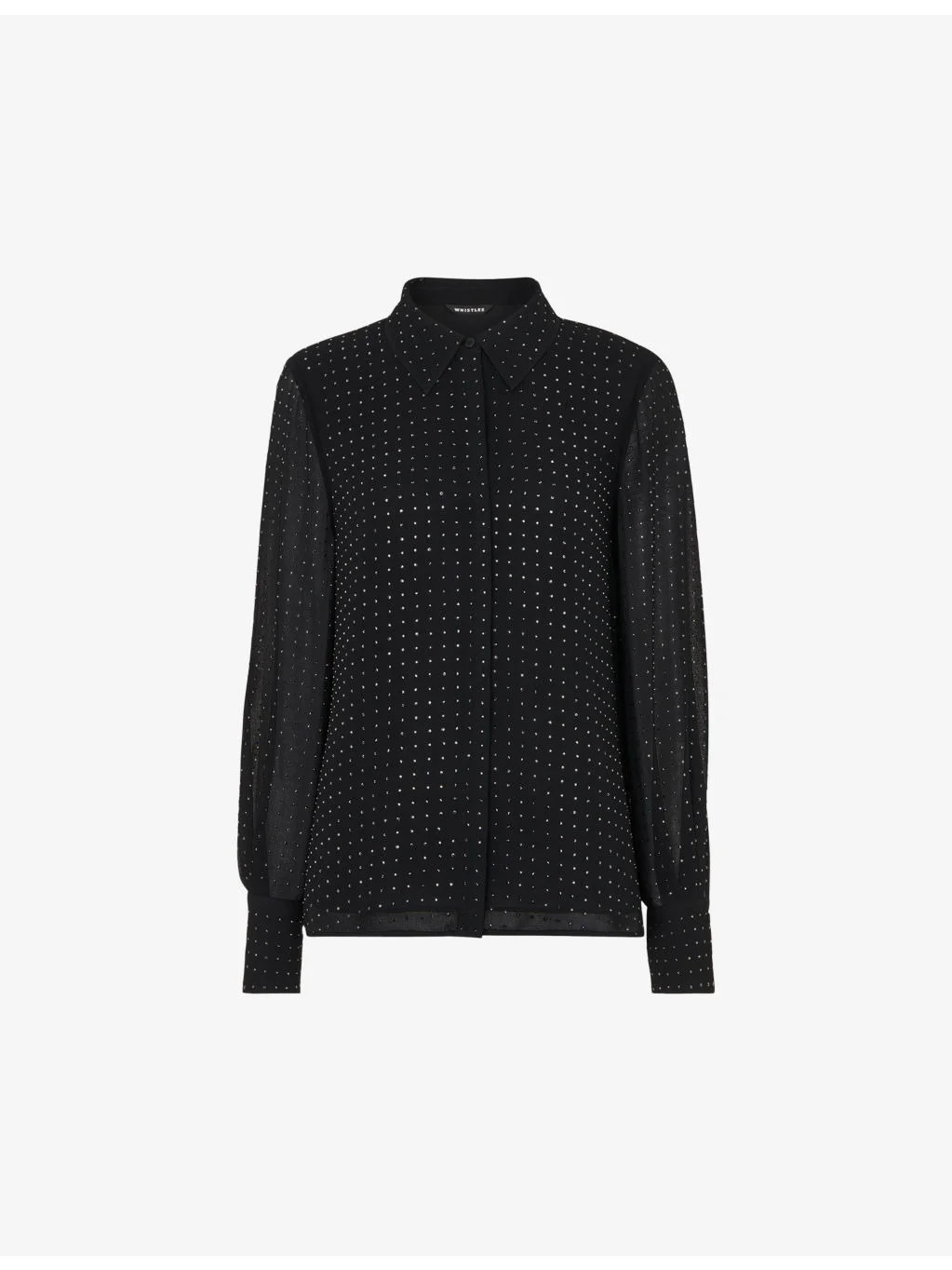 Hot Fix diamante-embellished woven blouse - 1