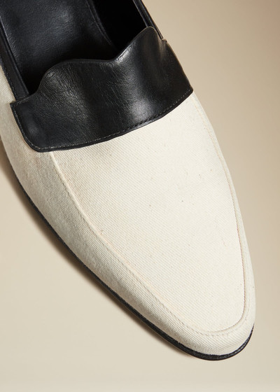 KHAITE The Pippen Loafer in Ivory and Black outlook