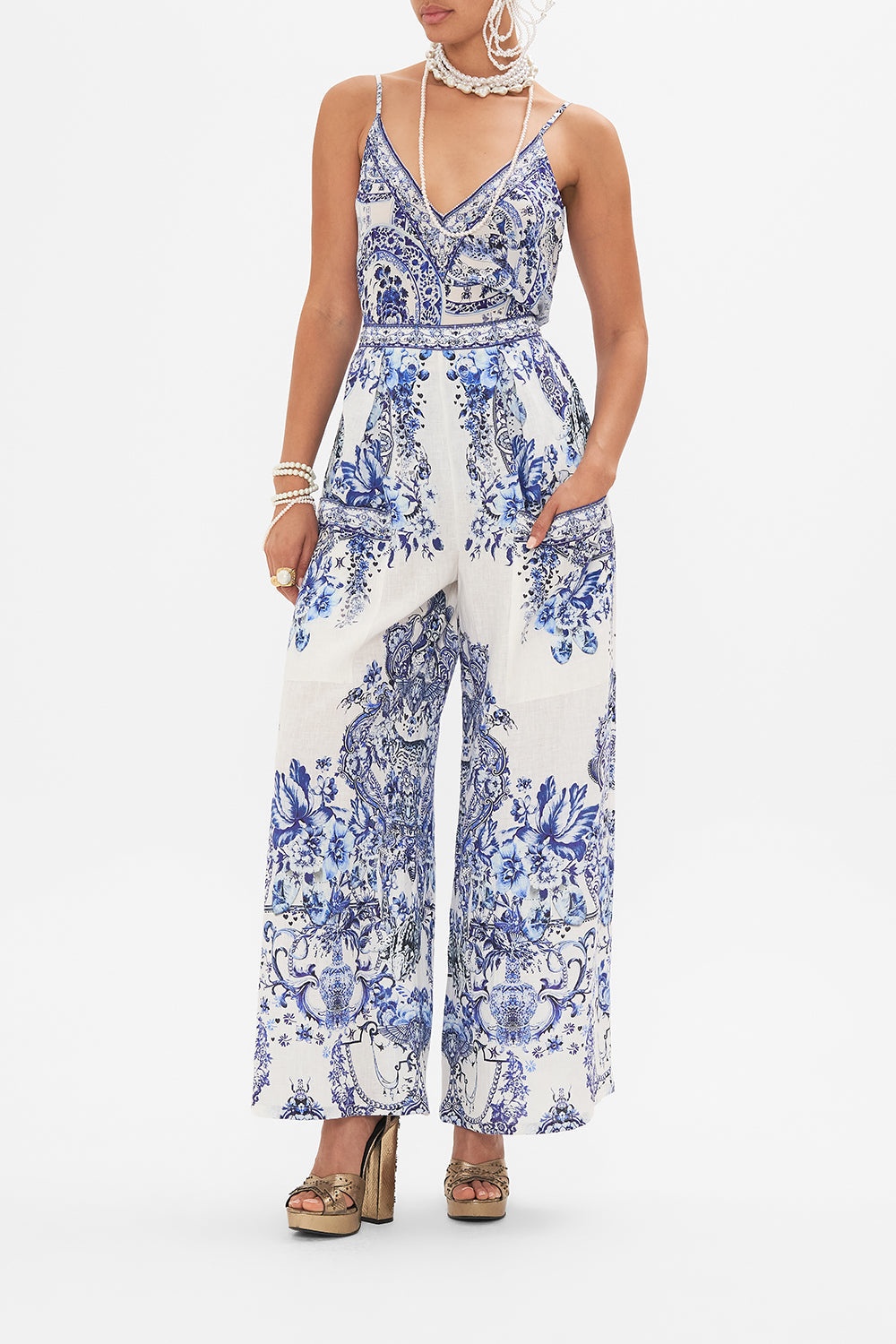 WIDE LEG TROUSER WITH FRONT POCKETS - 2