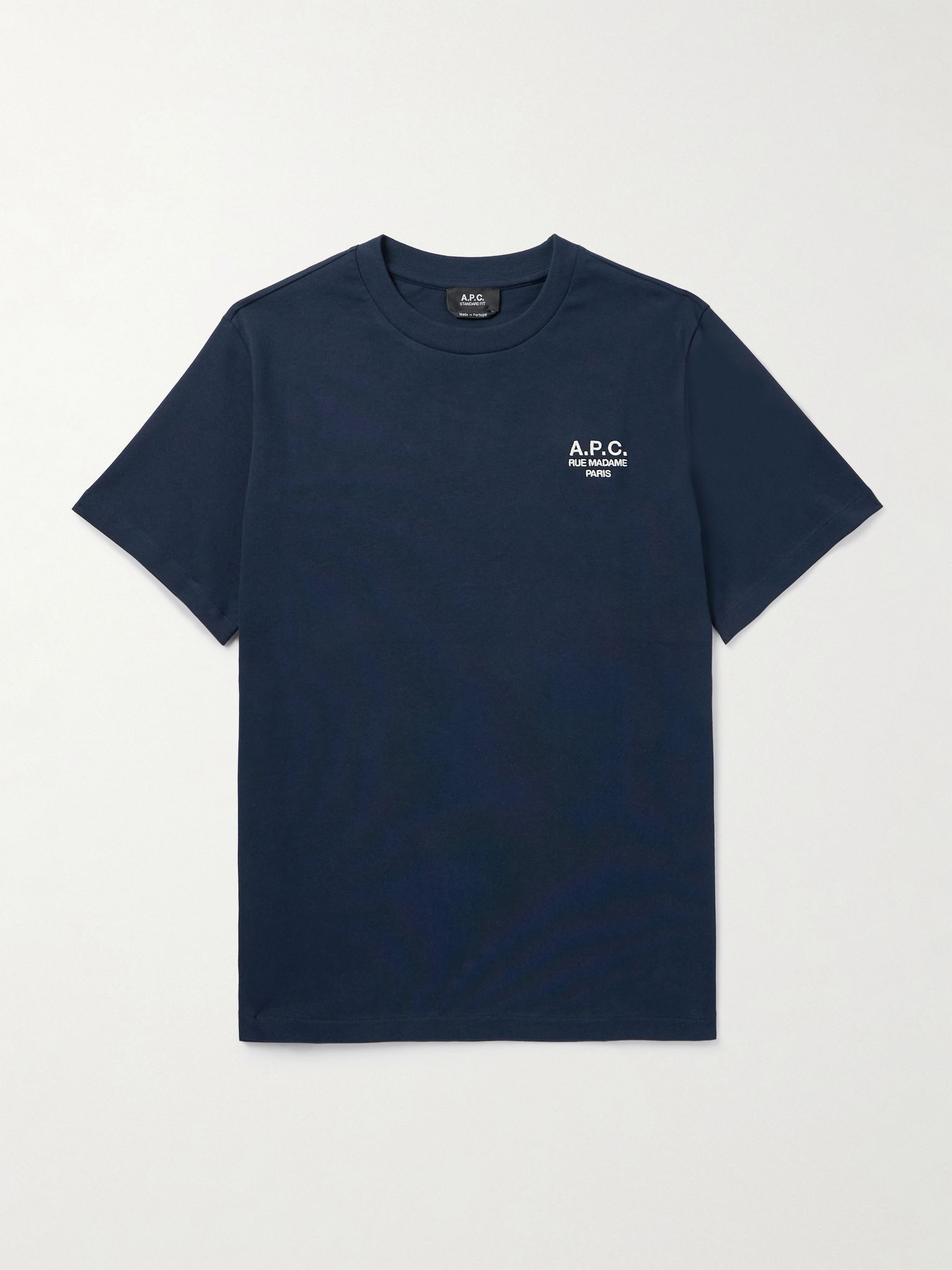 Logo-Embroidered Cotton-Jersey T-Shirt Navy - 1