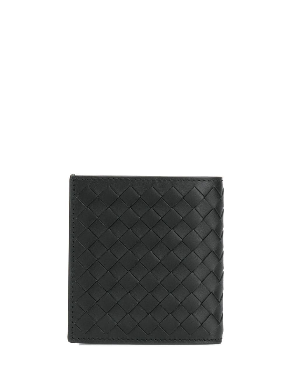 intrecciato weave leather wallet - 2