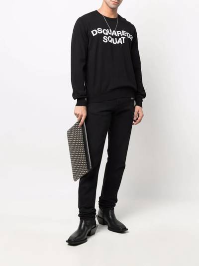 DSQUARED2 logo-print crew neck sweater outlook