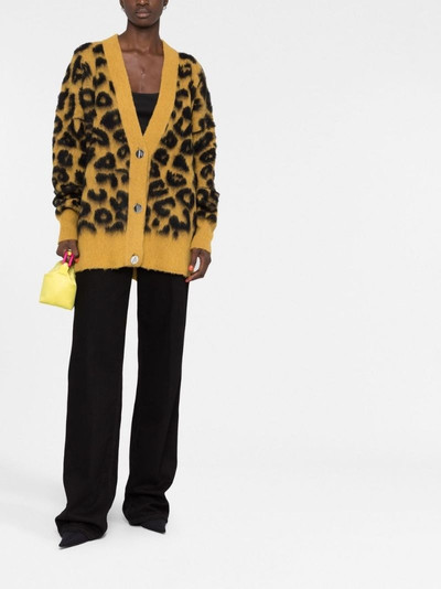 THE ATTICO leopard-intarsia knitted cardigan outlook