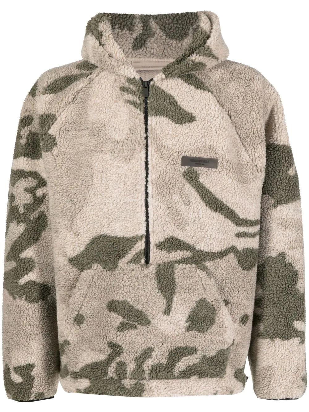 camouflage-pattern fleece hoodie - 1