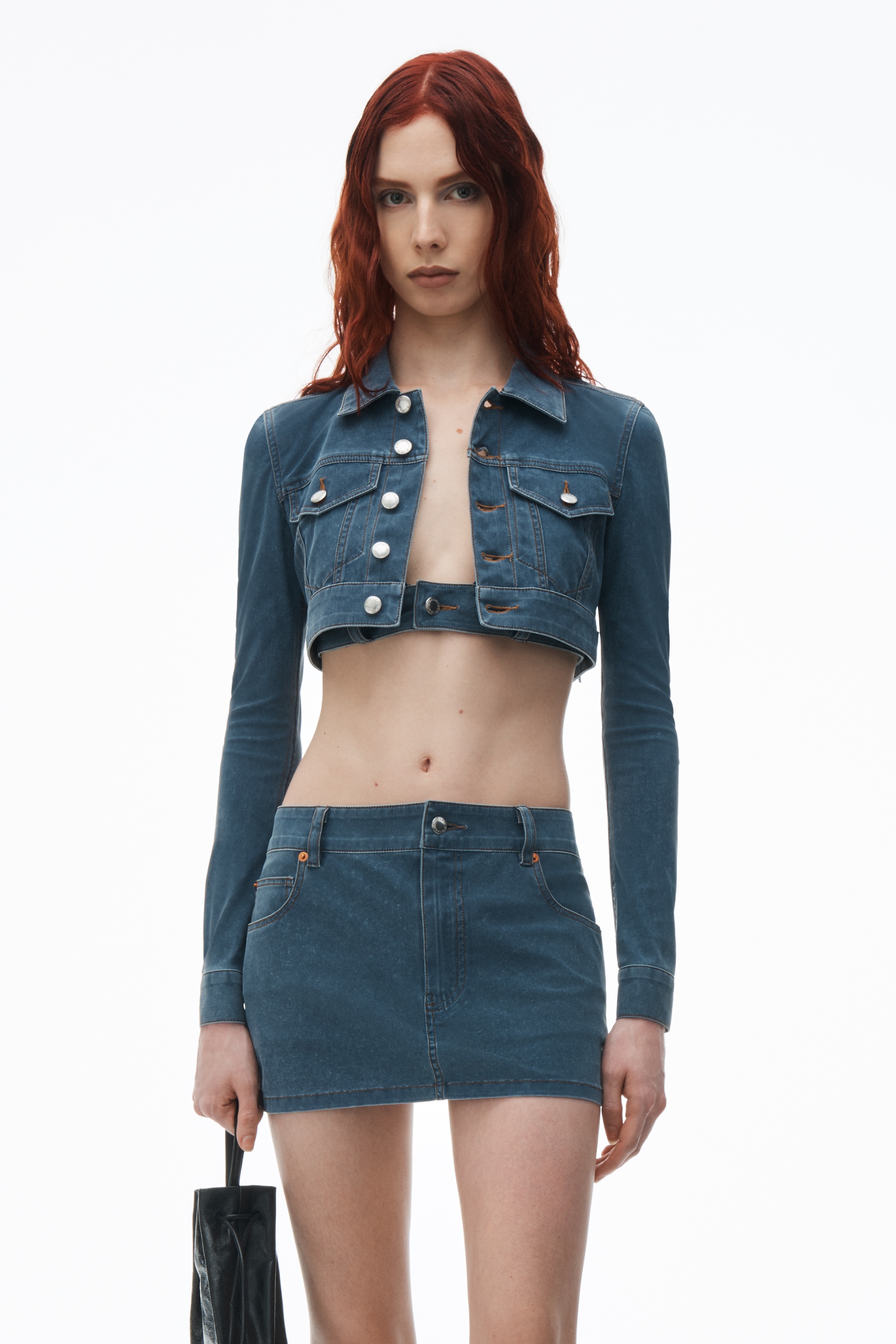 Mini skirt in Denim Trompe-L'oeil - 6