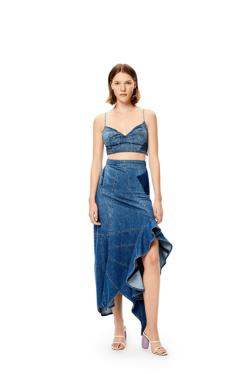 Loewe Ruffle skirt in denim outlook