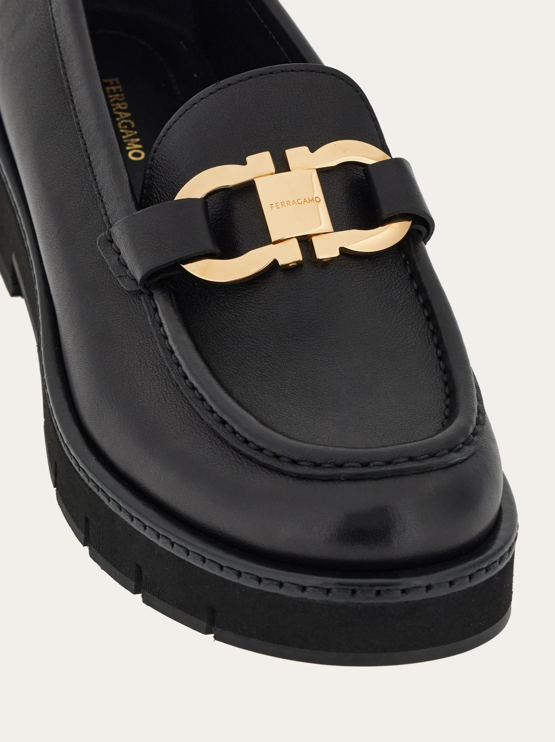 Brand new ferragamo Moccasin with Gancini ornament size 7 Ferragamo Moccasins with Gancini Ornament Black | Rustan main image 3