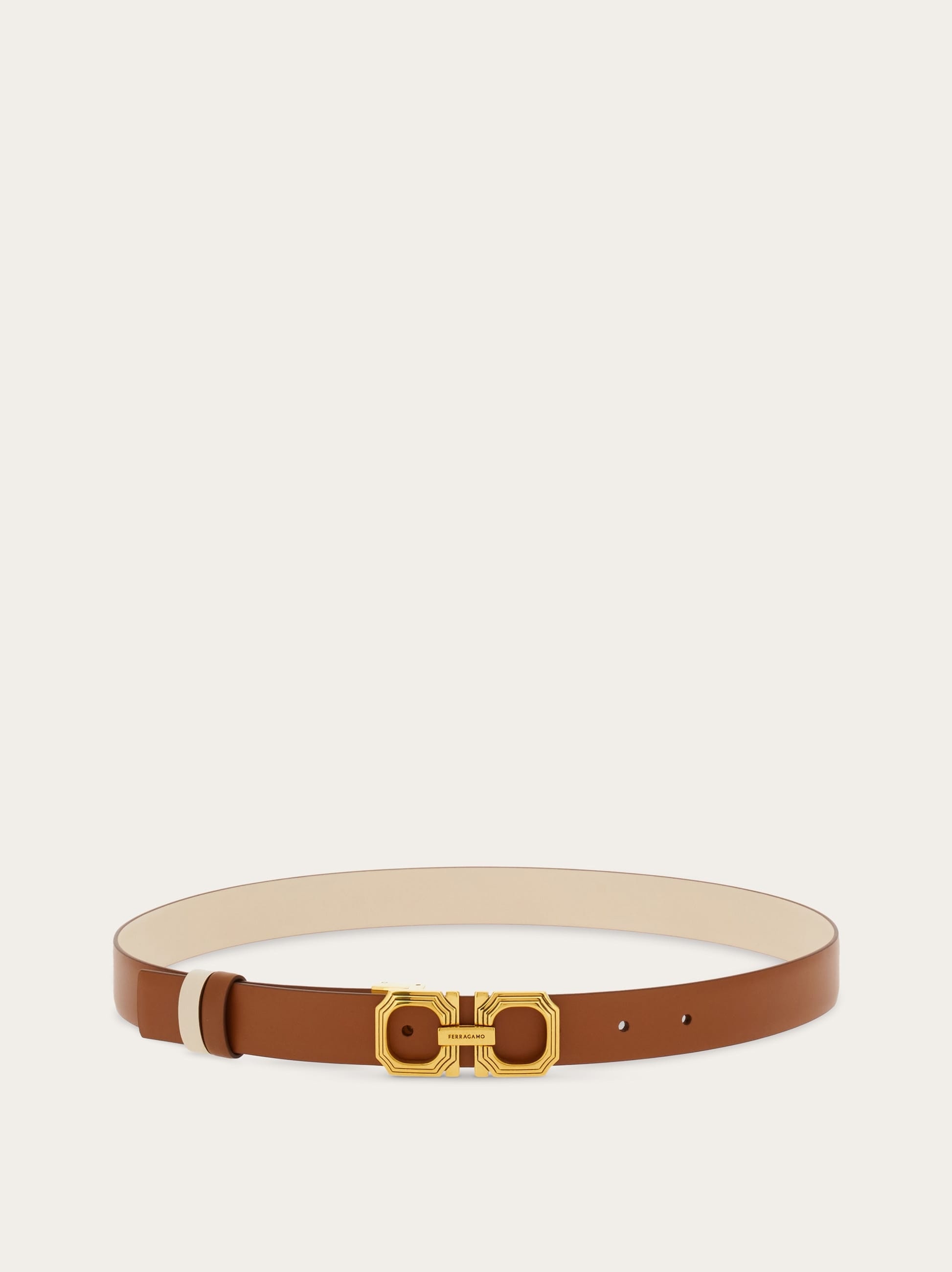 Reversible and adjustable squared Gancini belt - 3