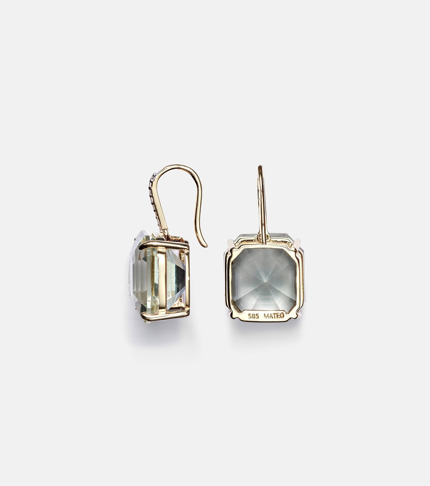 14kt gold earrings with amethysts and diamonds - 4