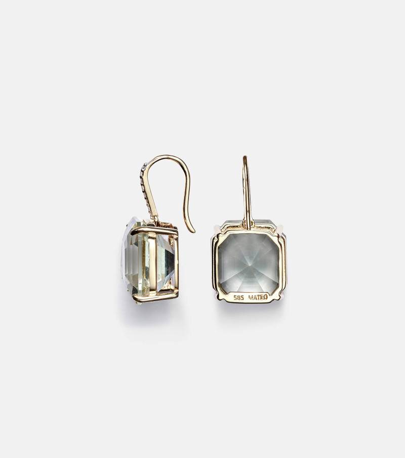 14kt gold earrings with amethysts and diamonds 4