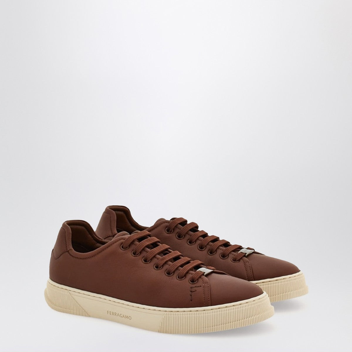 Ferragamo Brown leather sneakers - 1