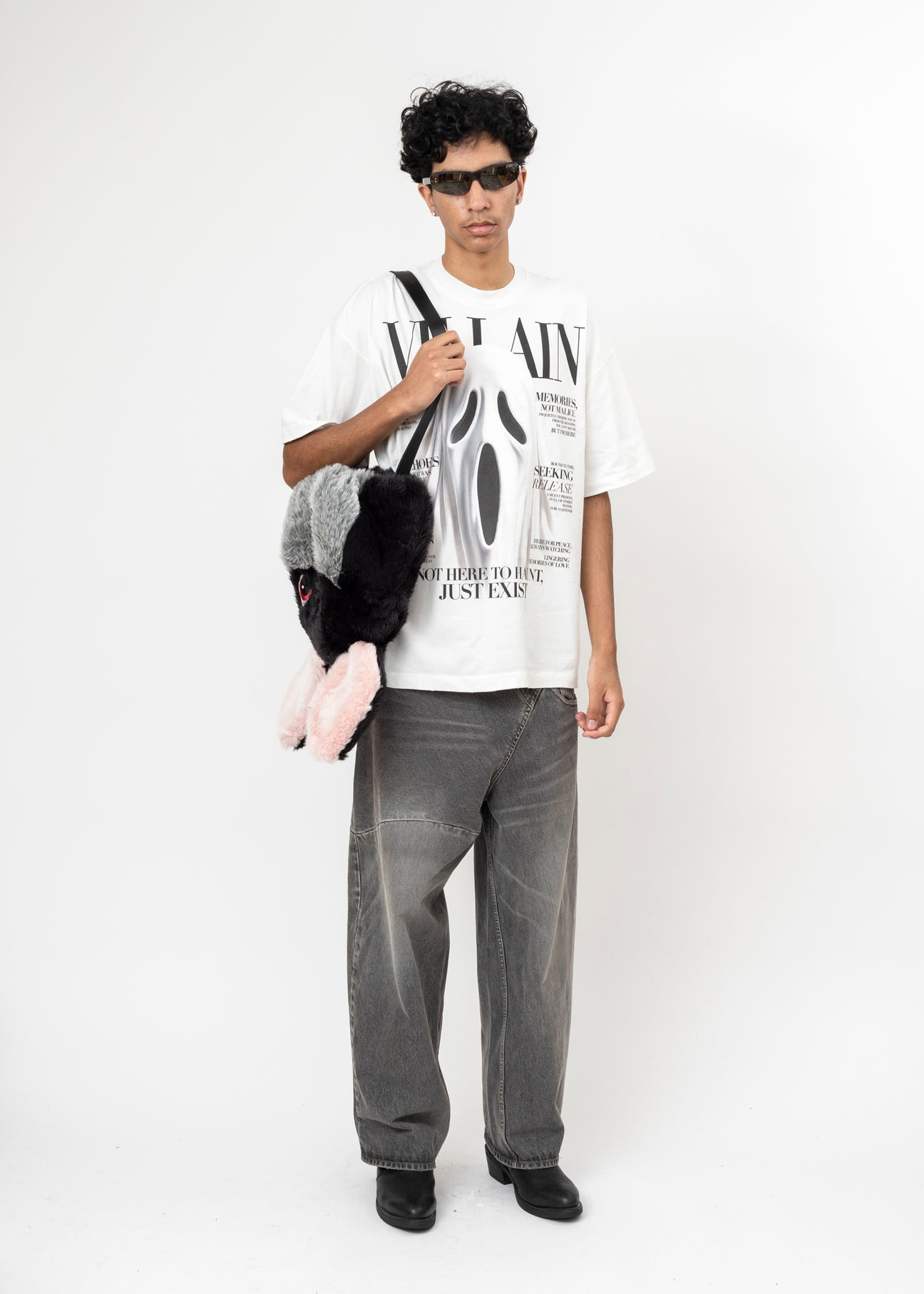 GREY DOUBLET DISTORTED CUTTING DENIM PANTS - 5