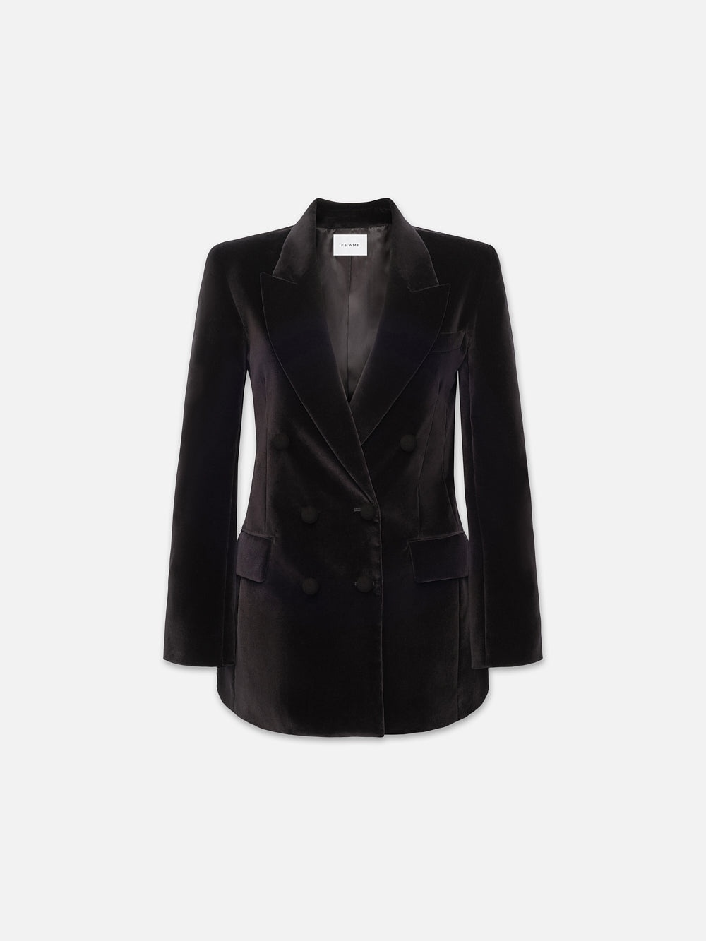 Double Breasted Slim Blazer in Black - 1