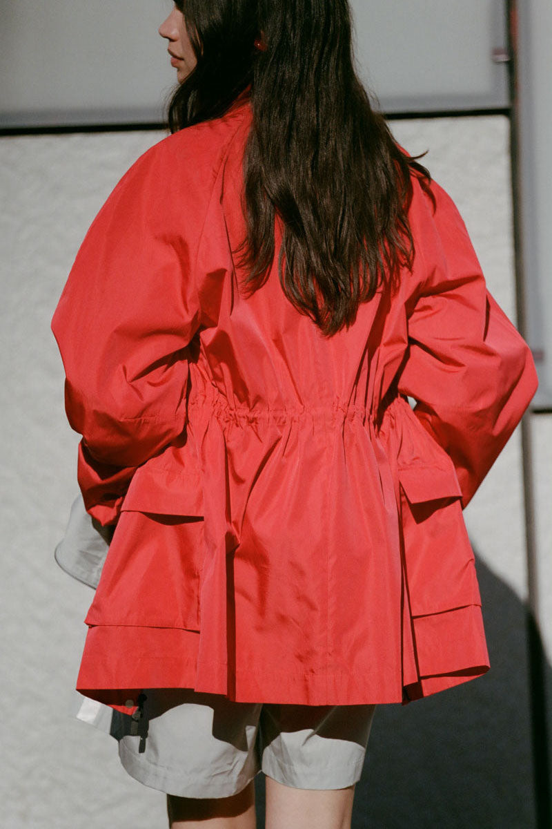 Paper Taffeta Parka - Red 8