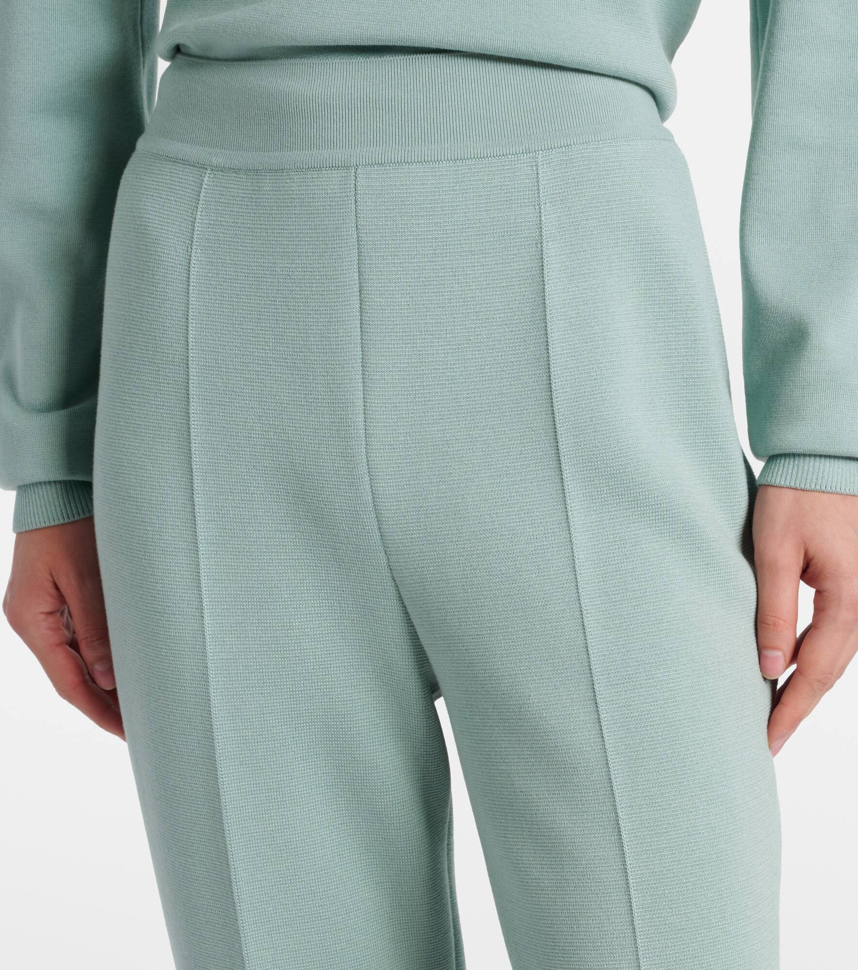 Siena silk and cotton cropped tapered pants - 4