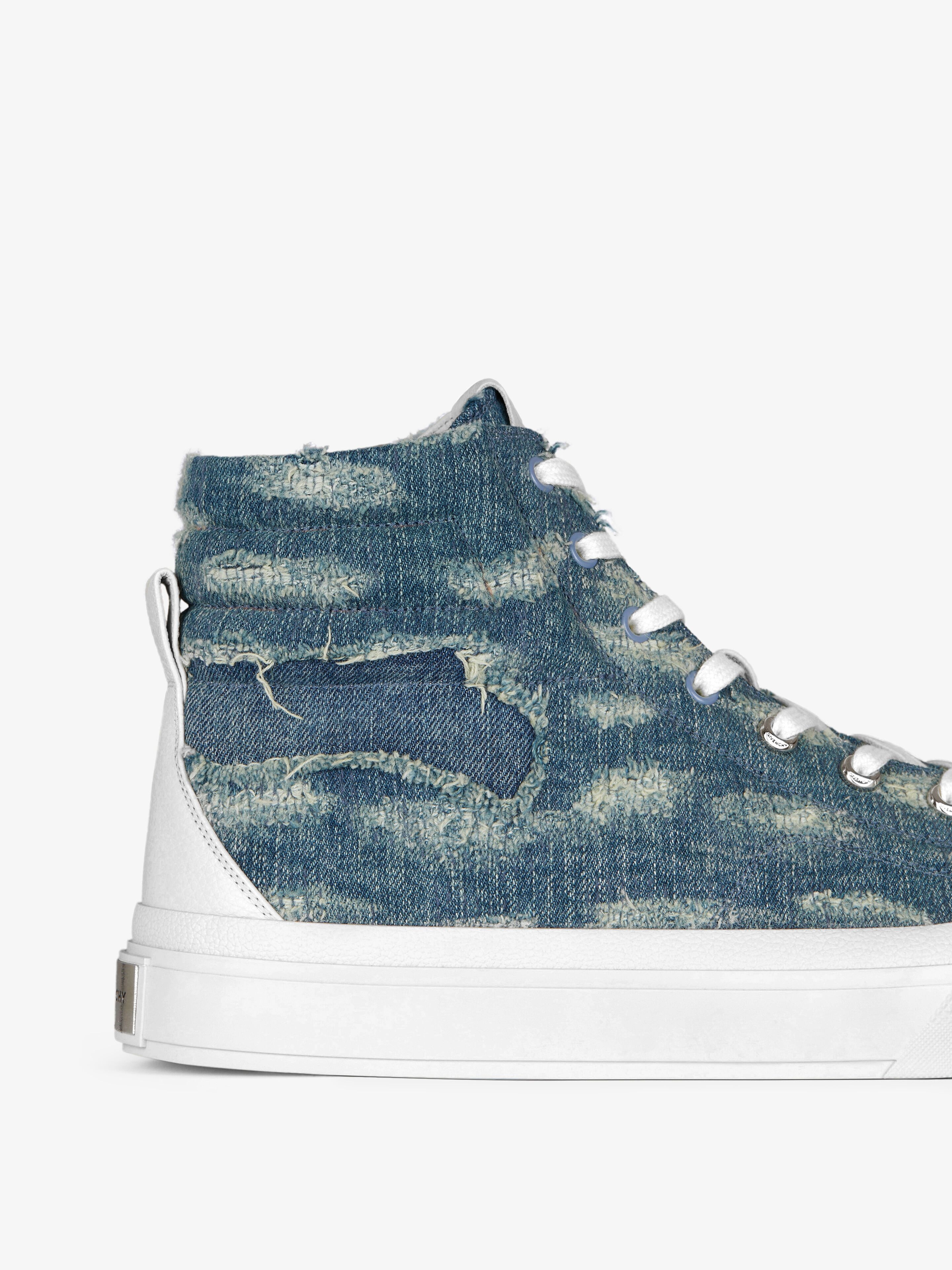 CITY HIGH SNEAKERS IN DESTROYED DENIM - 6