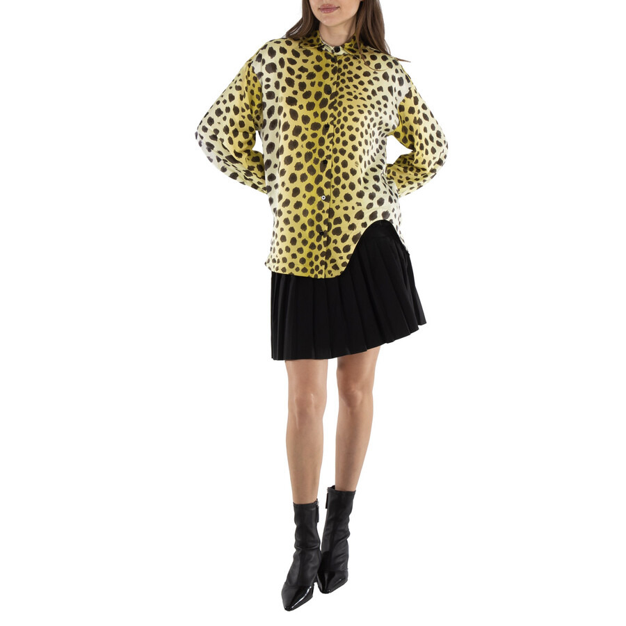 MM6 Ladies Black Asymmetric Pleated Miniskirt - 5