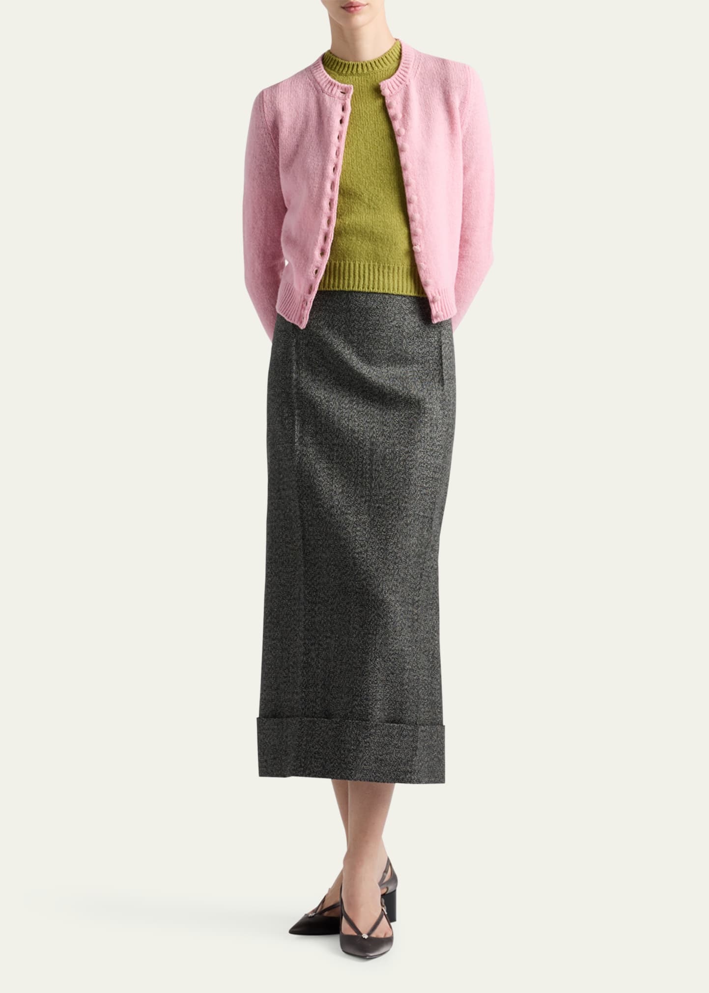 Mouline Wool Midi Skirt - 2