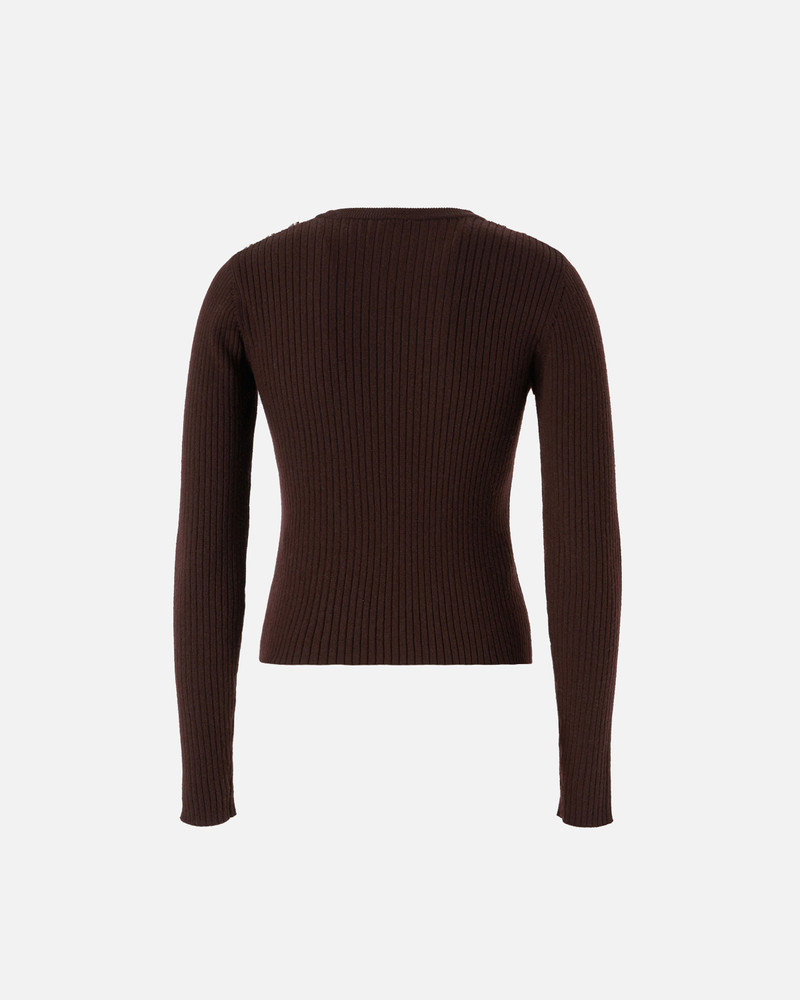 LONG-SLEEVED RIBBED WOOL SWEATER 6