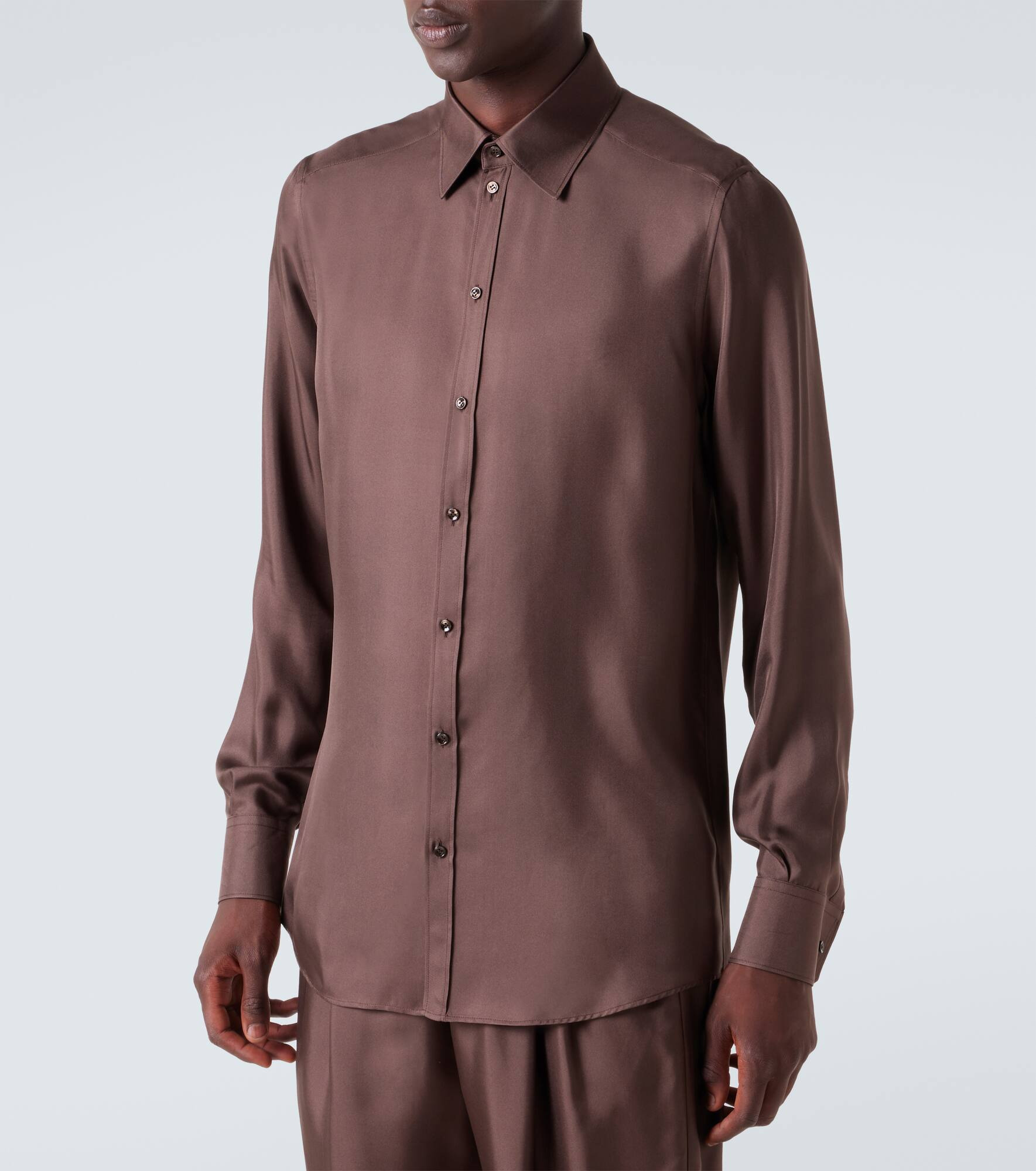 Silk twill dress shirt - 3