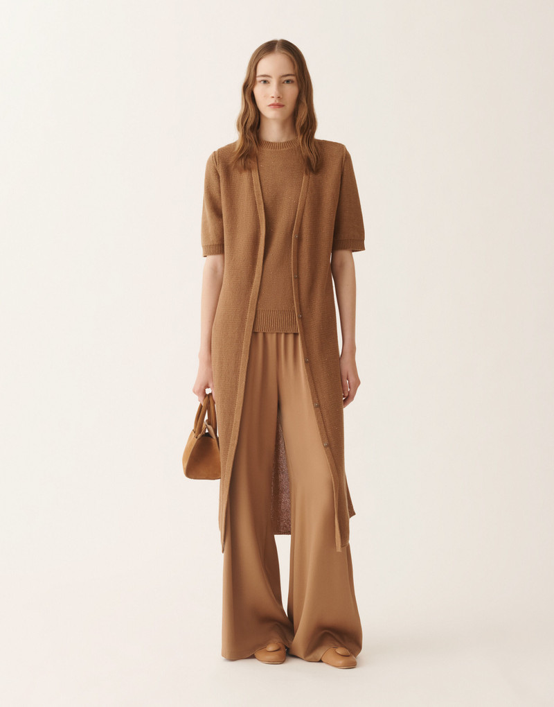 FABIANA FILIPPI Cardigan vest in cotton and linen with sequins outlook