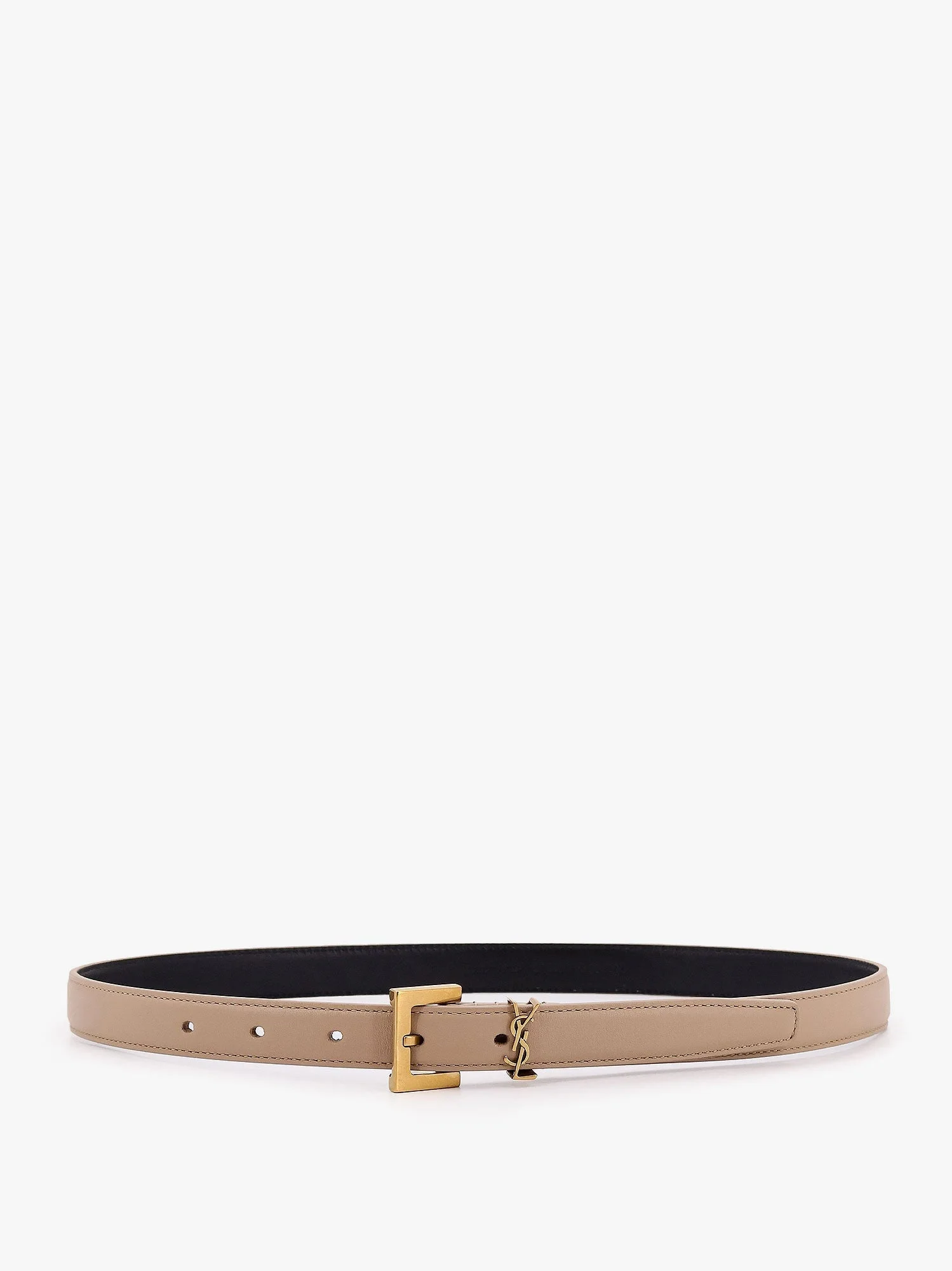 Saint Laurent Leather Belt Beige Women - 1